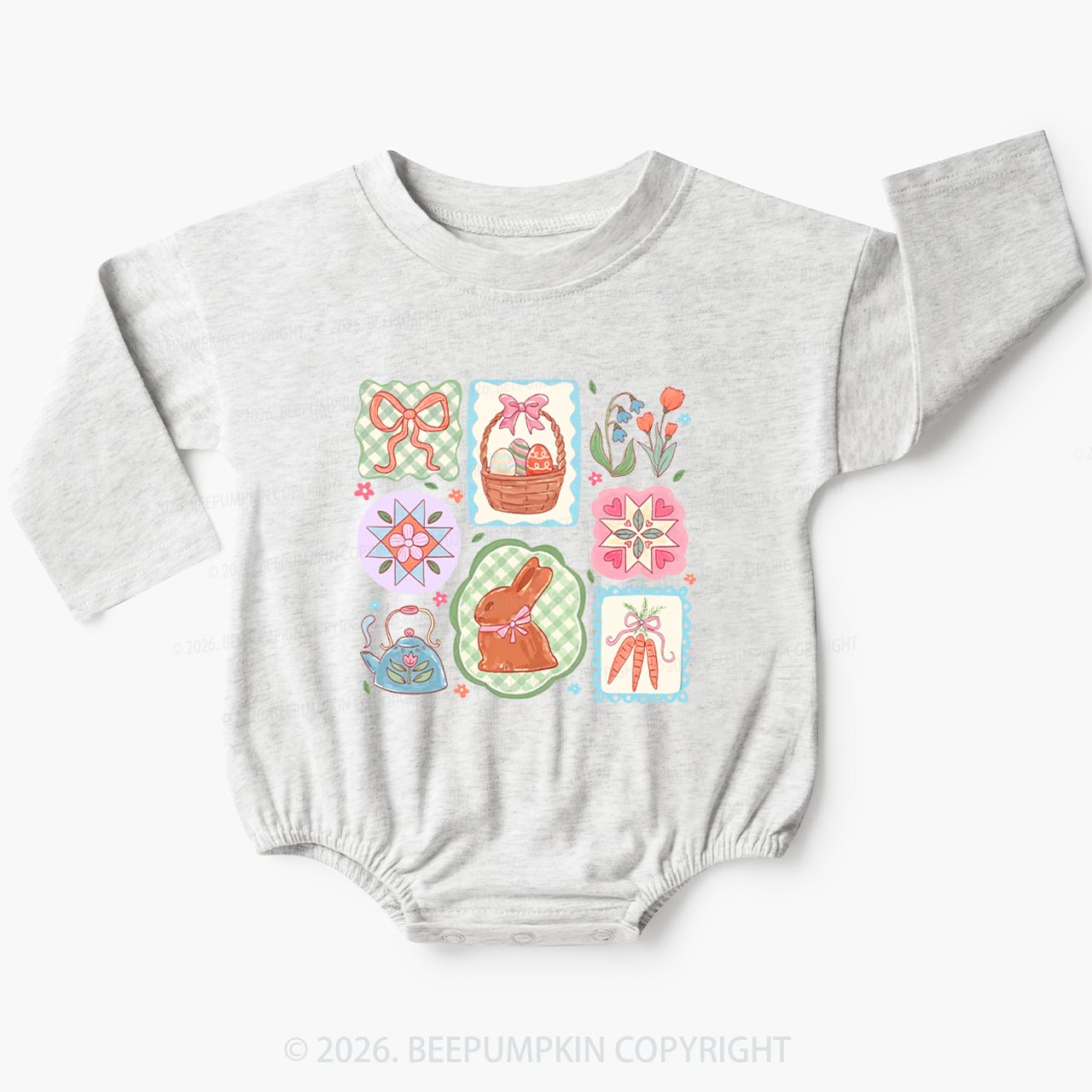 Pastel Easter Basket Baby Bubble Romper