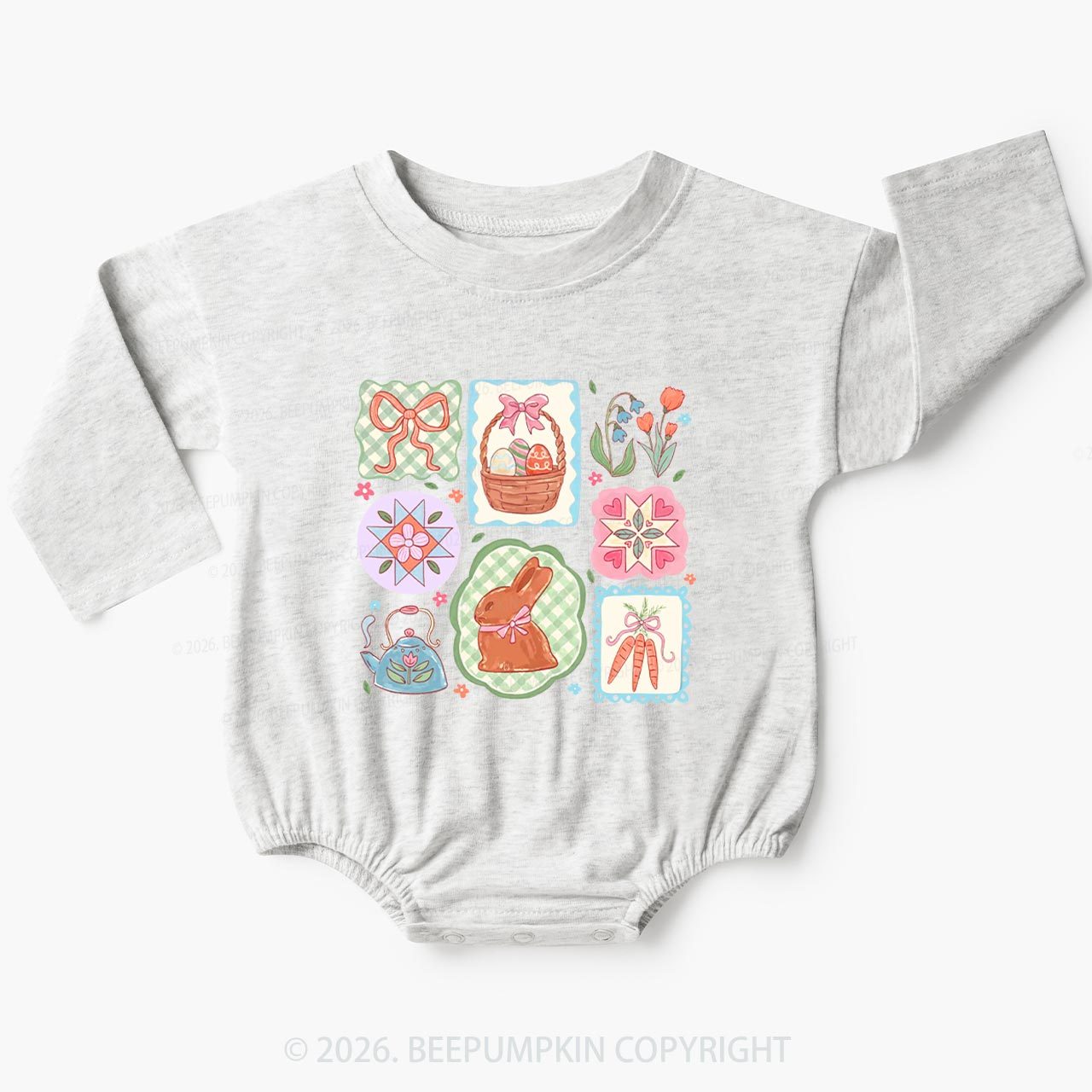Pastel Easter Basket Baby Bubble Romper