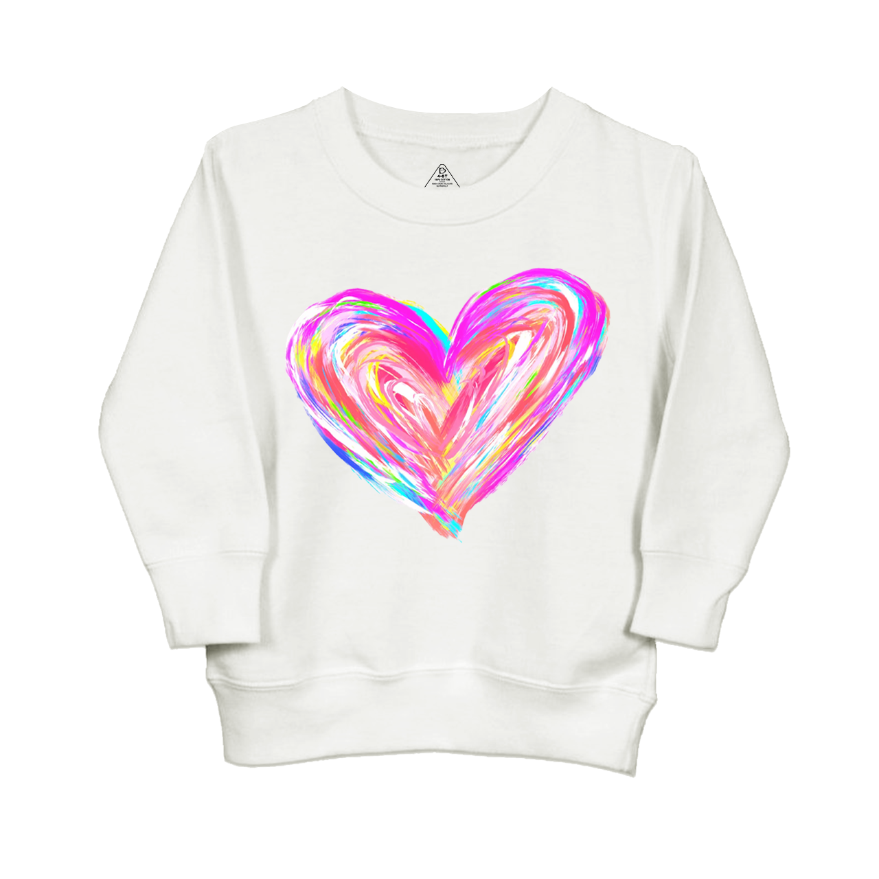 Rainbow Heart Valentines Kids Sweatshirt