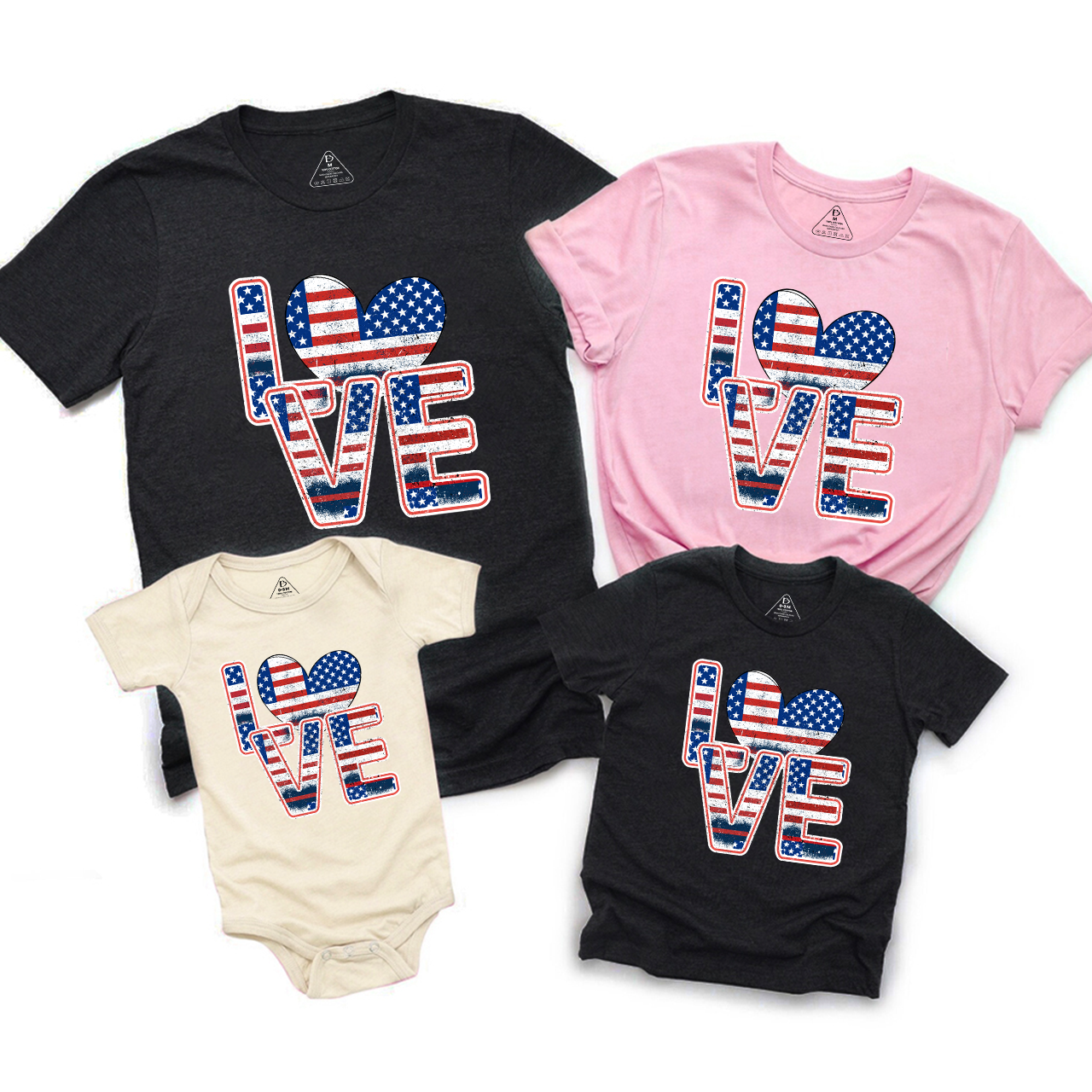 I Love America Classic Independence Day Family Matching Shirts