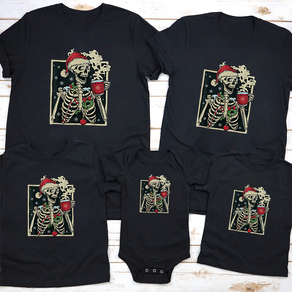 Merry Christmas Skeleton Christmas Shirt For Family