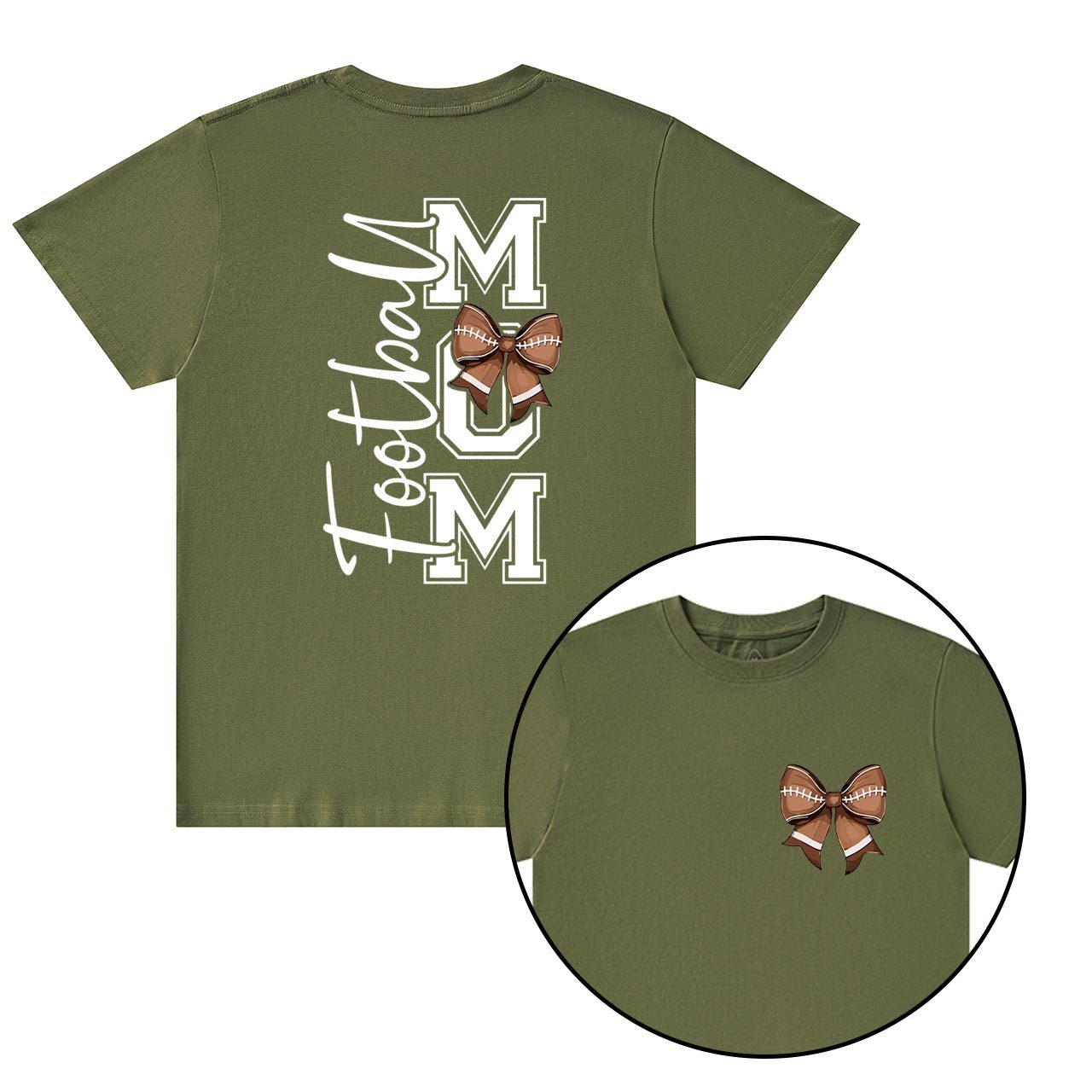 Love, Bows & Football Mama T-Shirts Beepumpkin