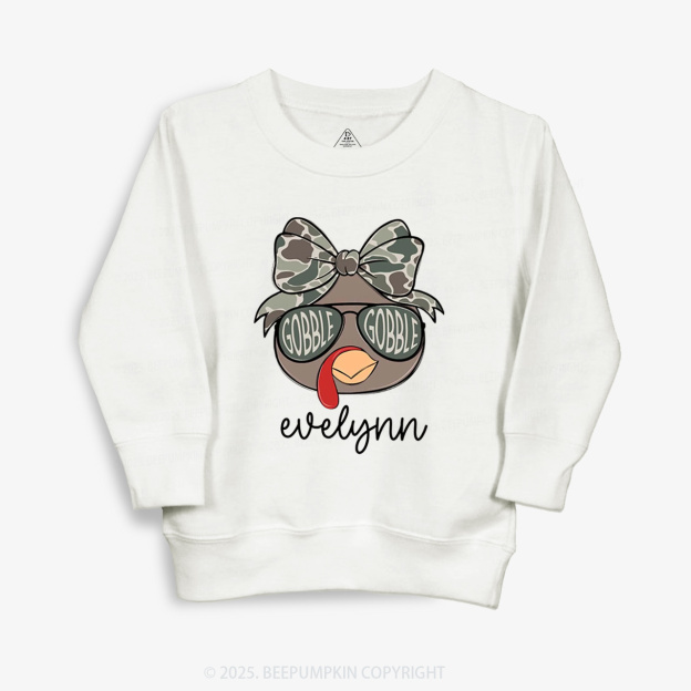 Personalized Boys/Girl Turkey Camo Thanksgiving Kid's Sweatshirt