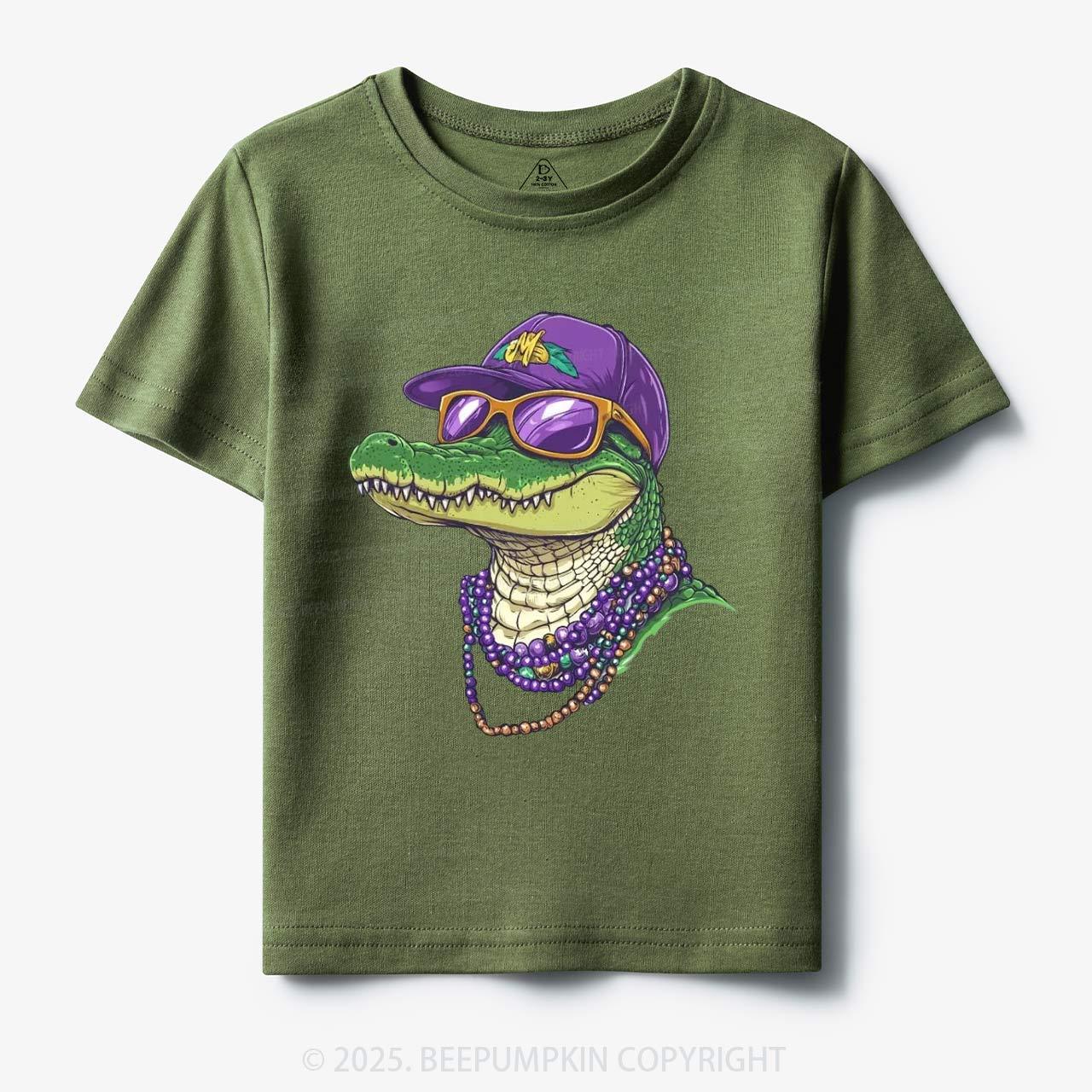 Alligator Mardi Gras Toddler&Kid's Tees Beepumpkin