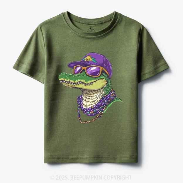 Alligator Mardi Gras Toddler&Kid's Tees Beepumpkin