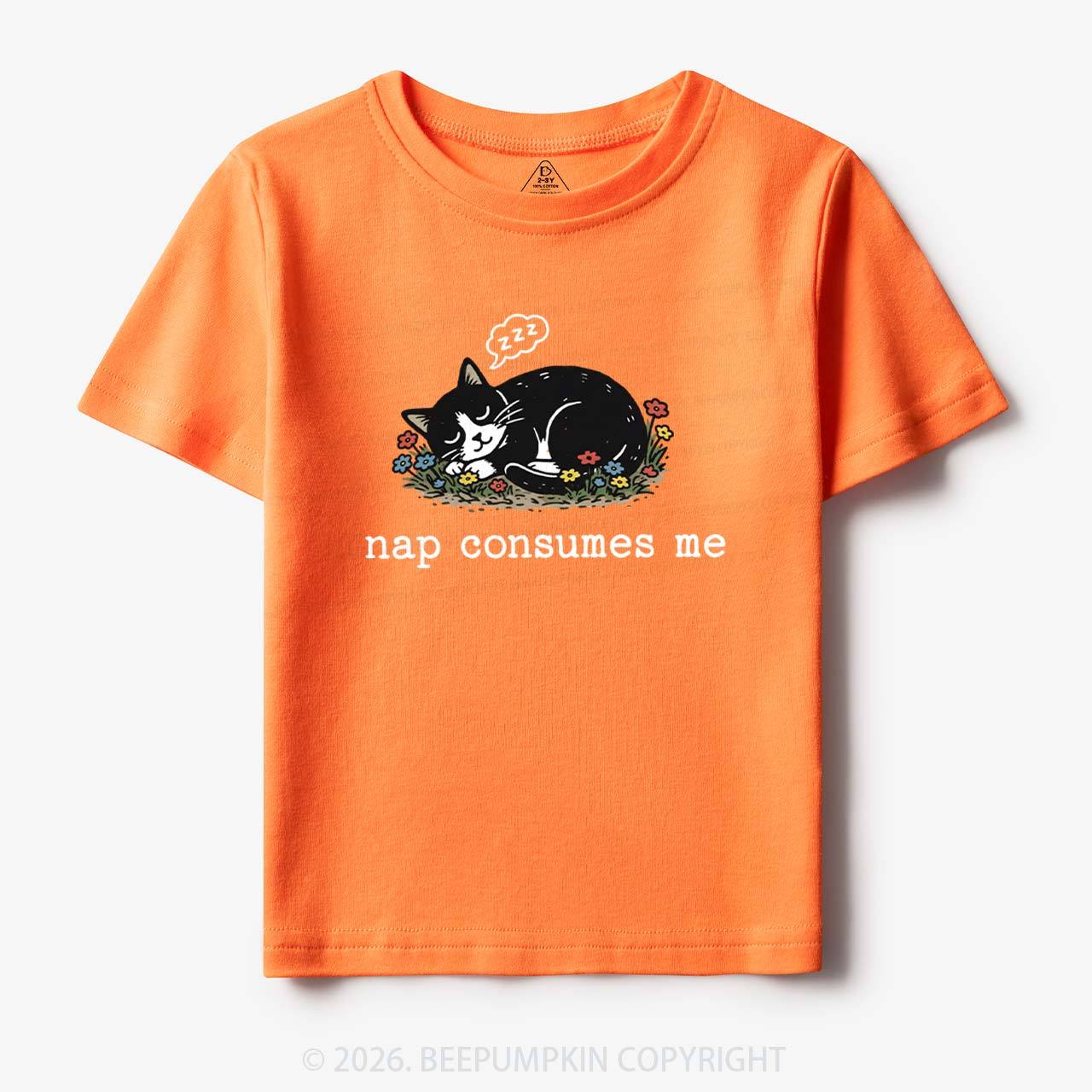 Funny Cat Meme Nap Consumes Me Toddler&Kid's Tees