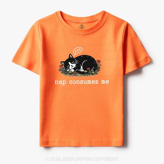 Funny Cat Meme Nap Consumes Me Toddler&Kid's Tees