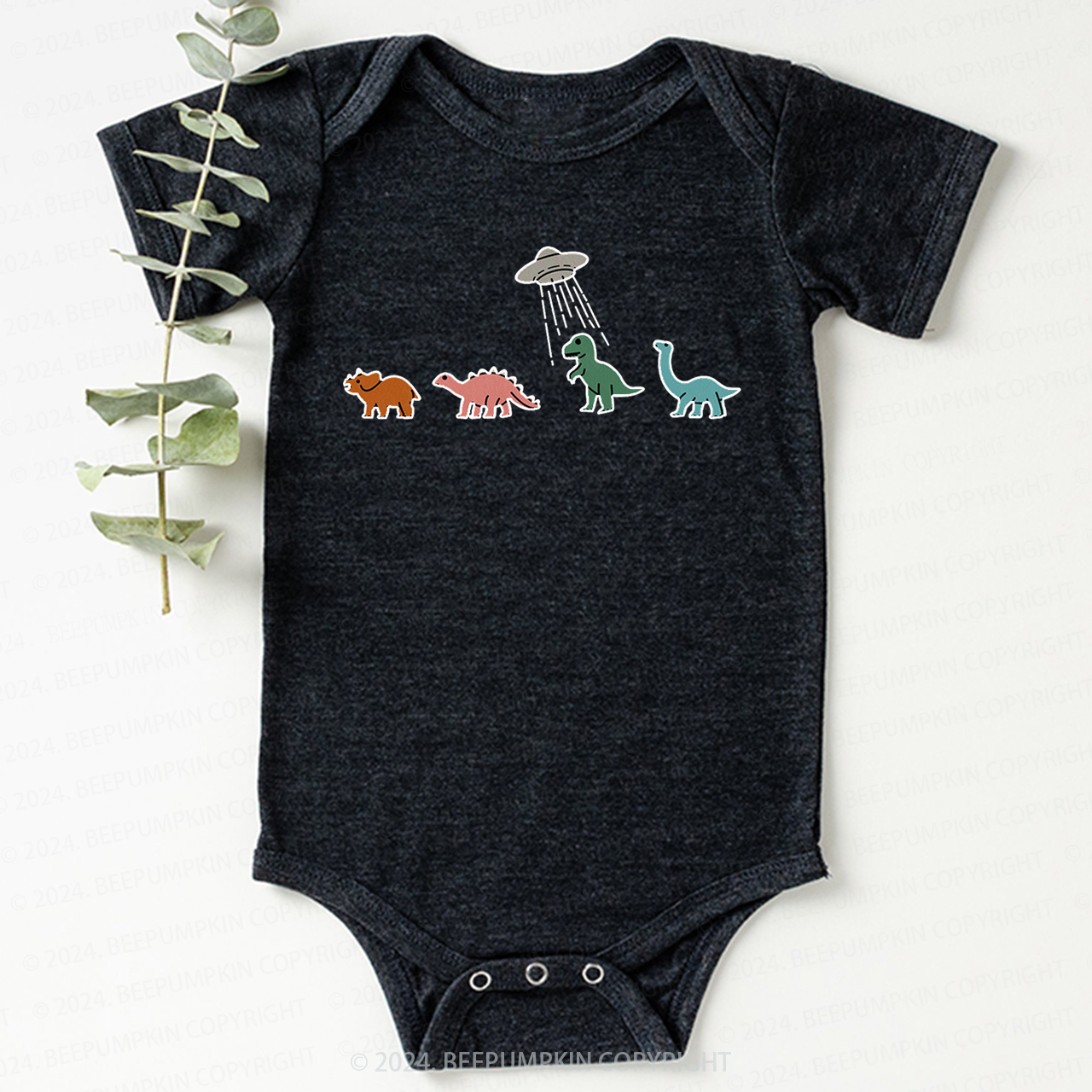 Spaceship And Dinosaurs Bodysuit For Baby 