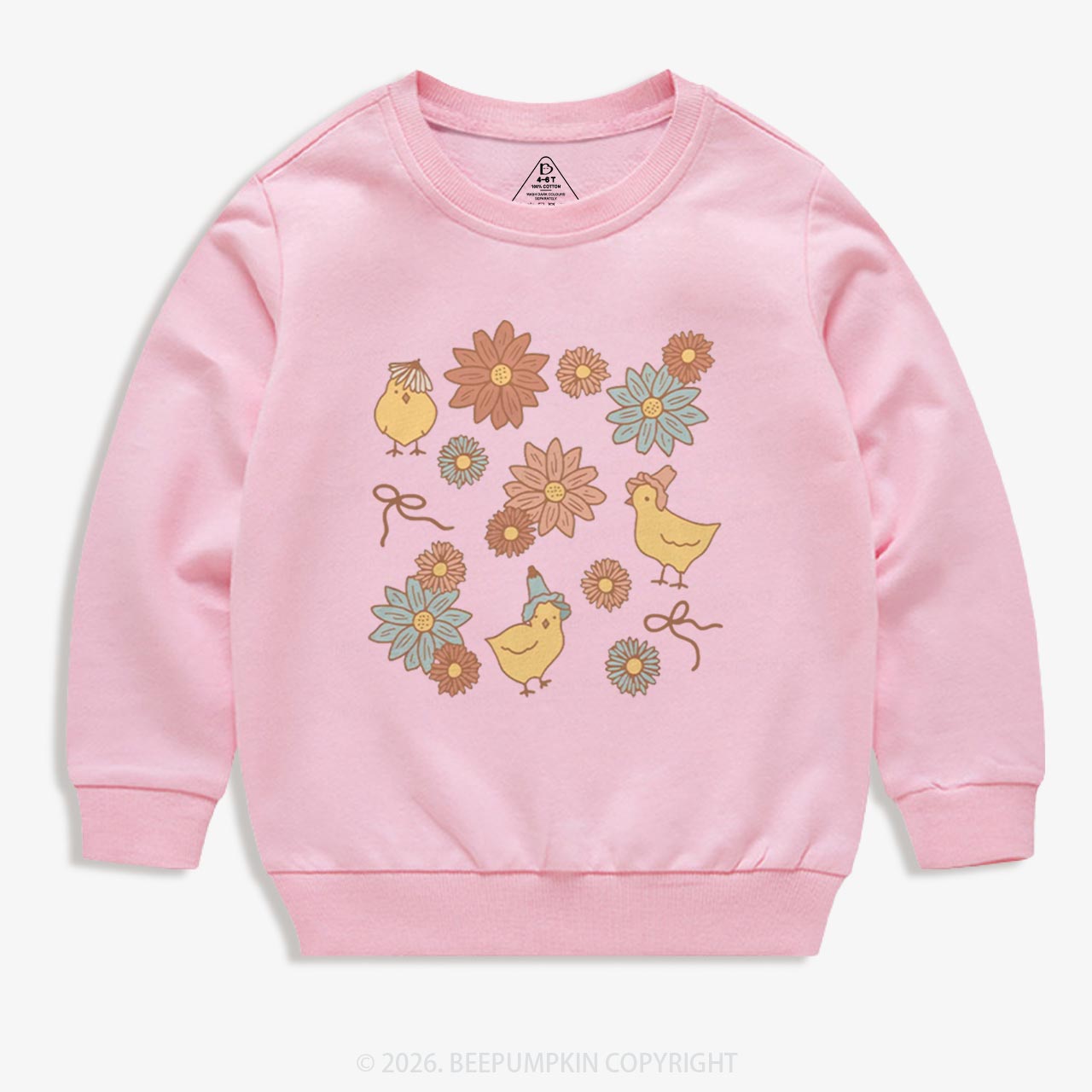 Farm Flower Chicks Kid's Sweatshirt