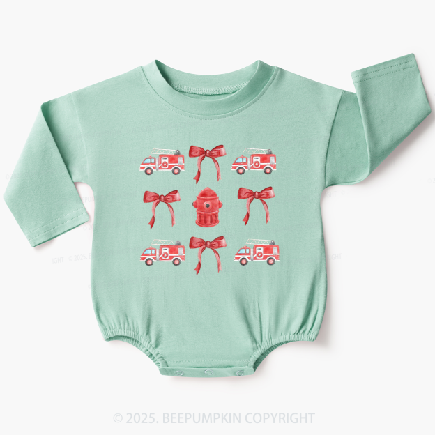 Firetruck Baby Bubble Romper Beepumpkin