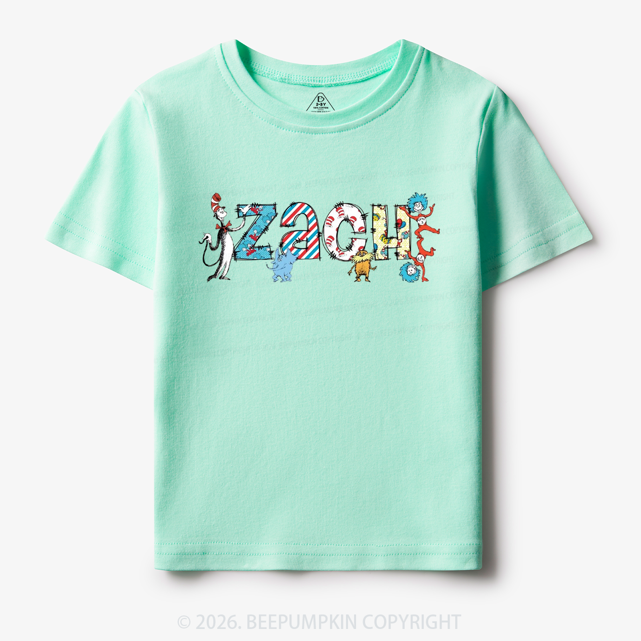 Personalized Seuss‑Style Letter Art Toddler&Kids Tees
