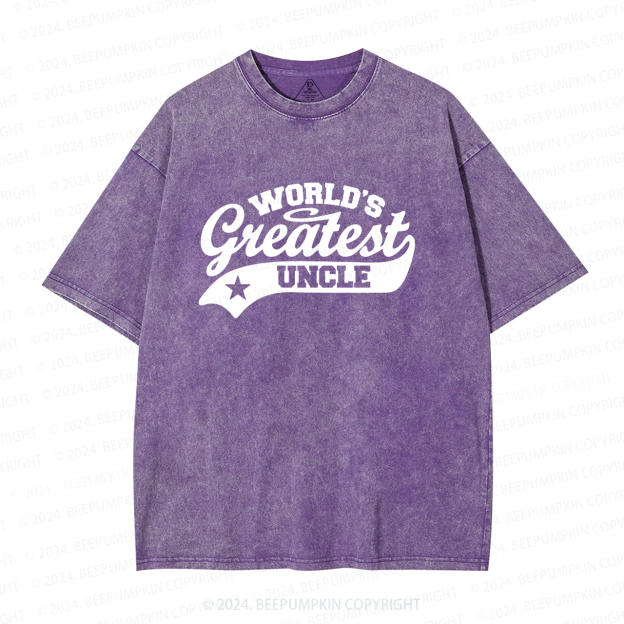 World’s Best Uncle Washed T-Shirts 