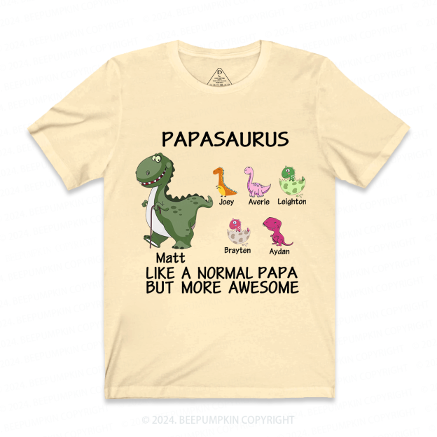 Papasaurus Grandpa Shirt Personalized With Name