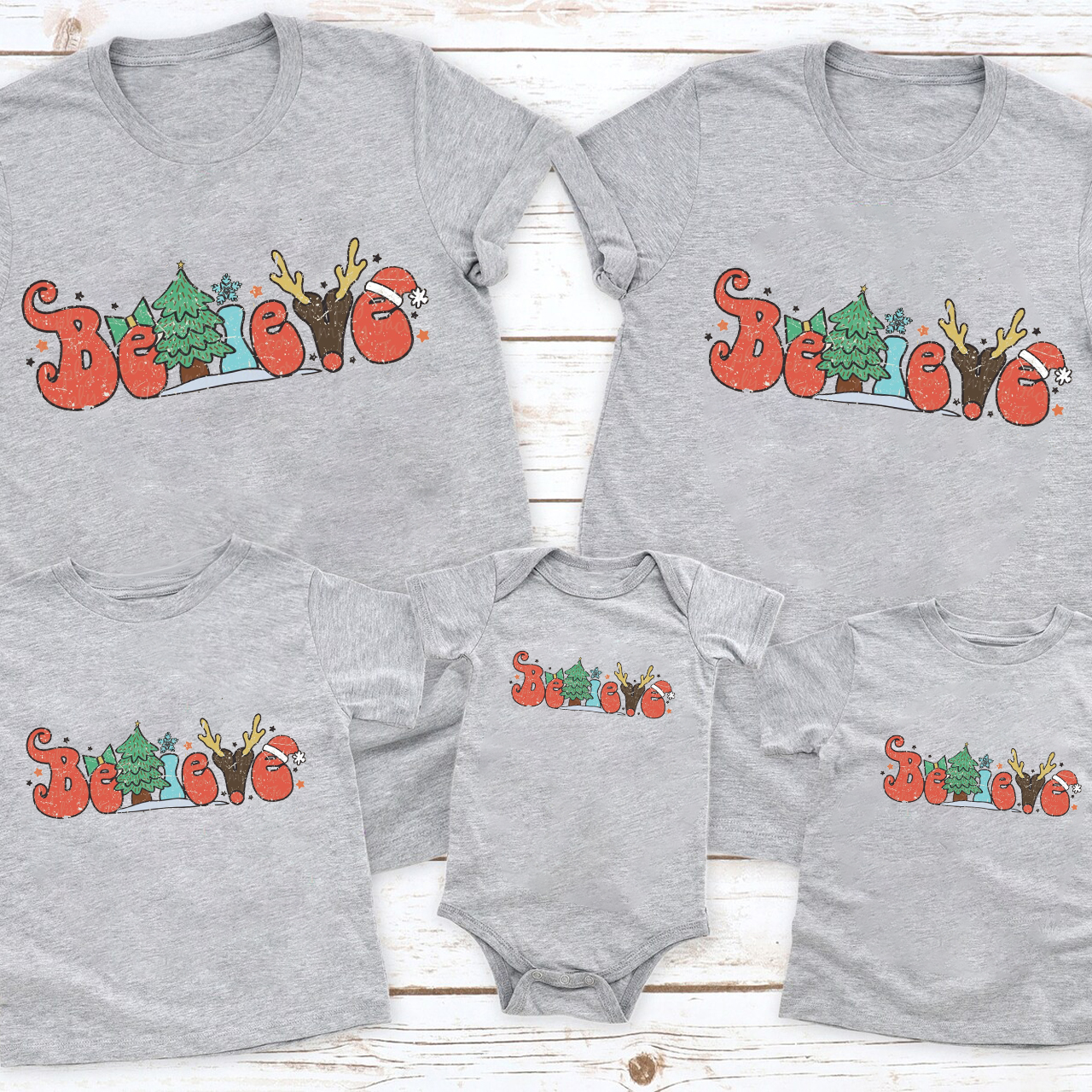 Merry Christmas Believe Family Matching Shirt