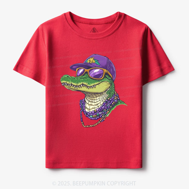 Alligator Mardi Gras Toddler&Kid's Tees Beepumpkin