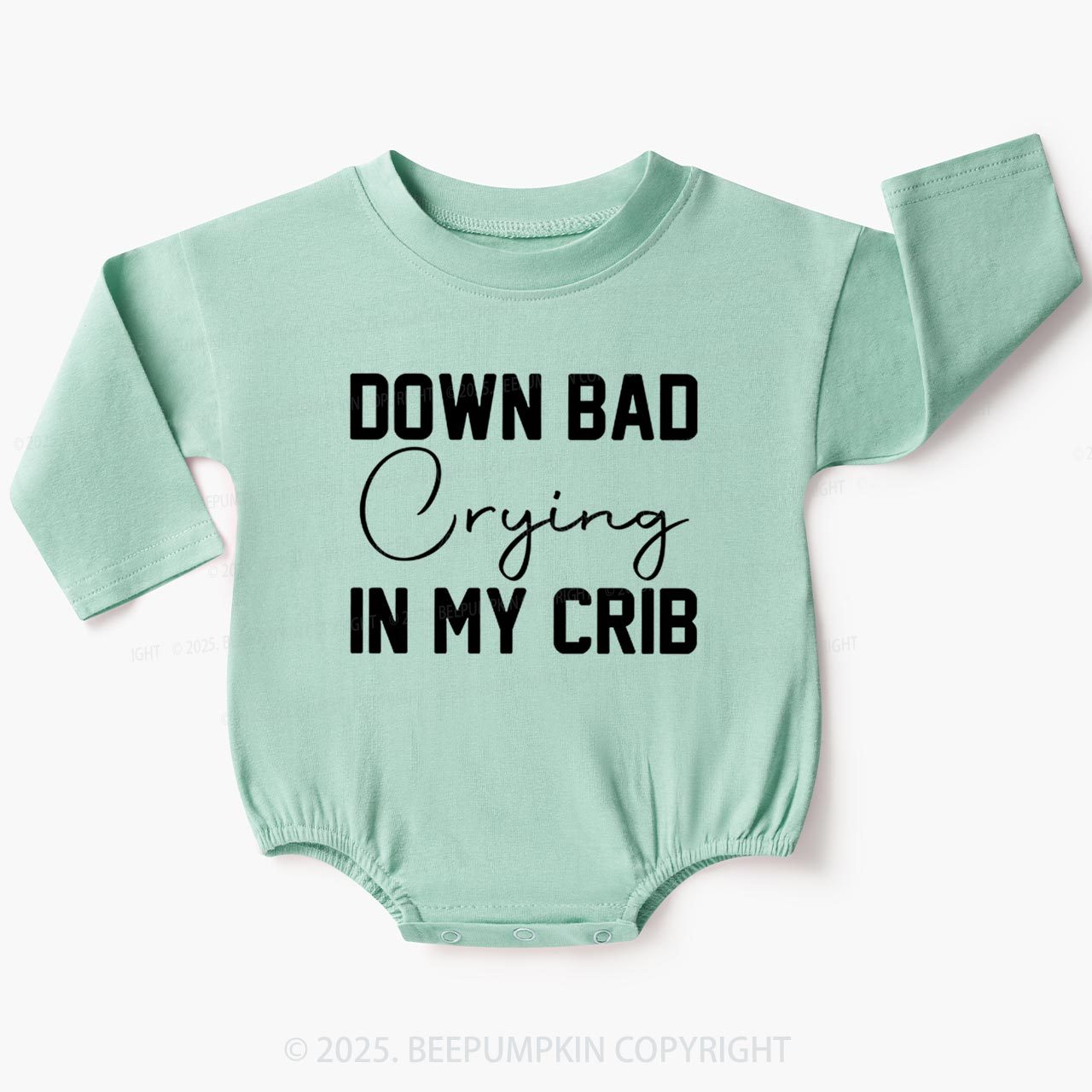 Down Bad Crying In My Crib Baby Bubble Romper Beepumpkin