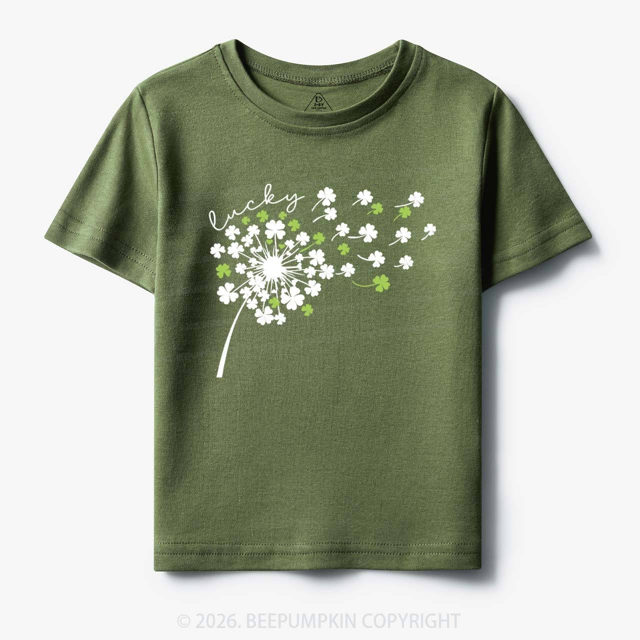 Dandelion Shamrock St. Patrick's Day Toddler&Kid's Tees Beepumpkin