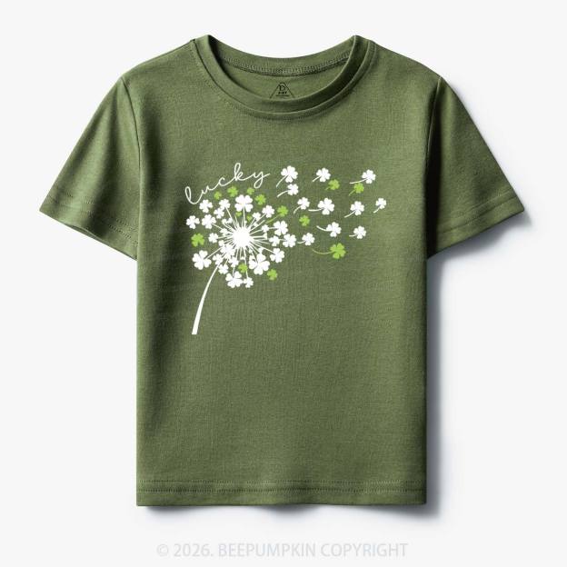 Dandelion Shamrock St. Patrick's Day Toddler&Kid's Tees Beepumpkin