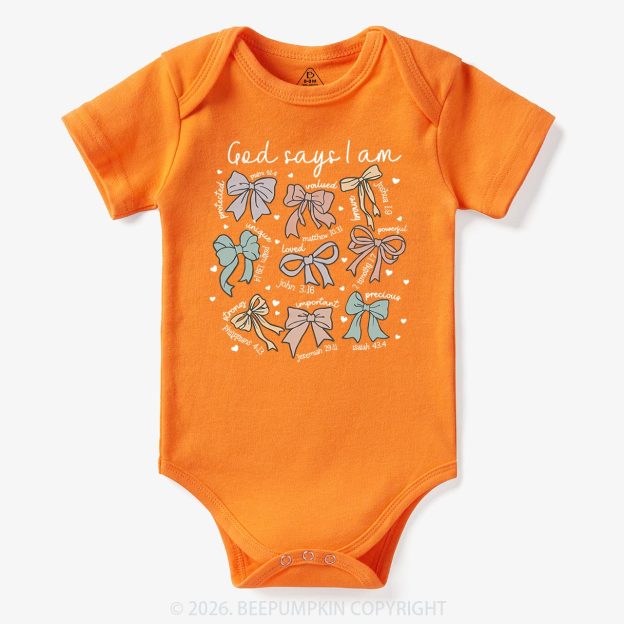 Jesus Gifts God Says I Am Girl Baby Bodysuit