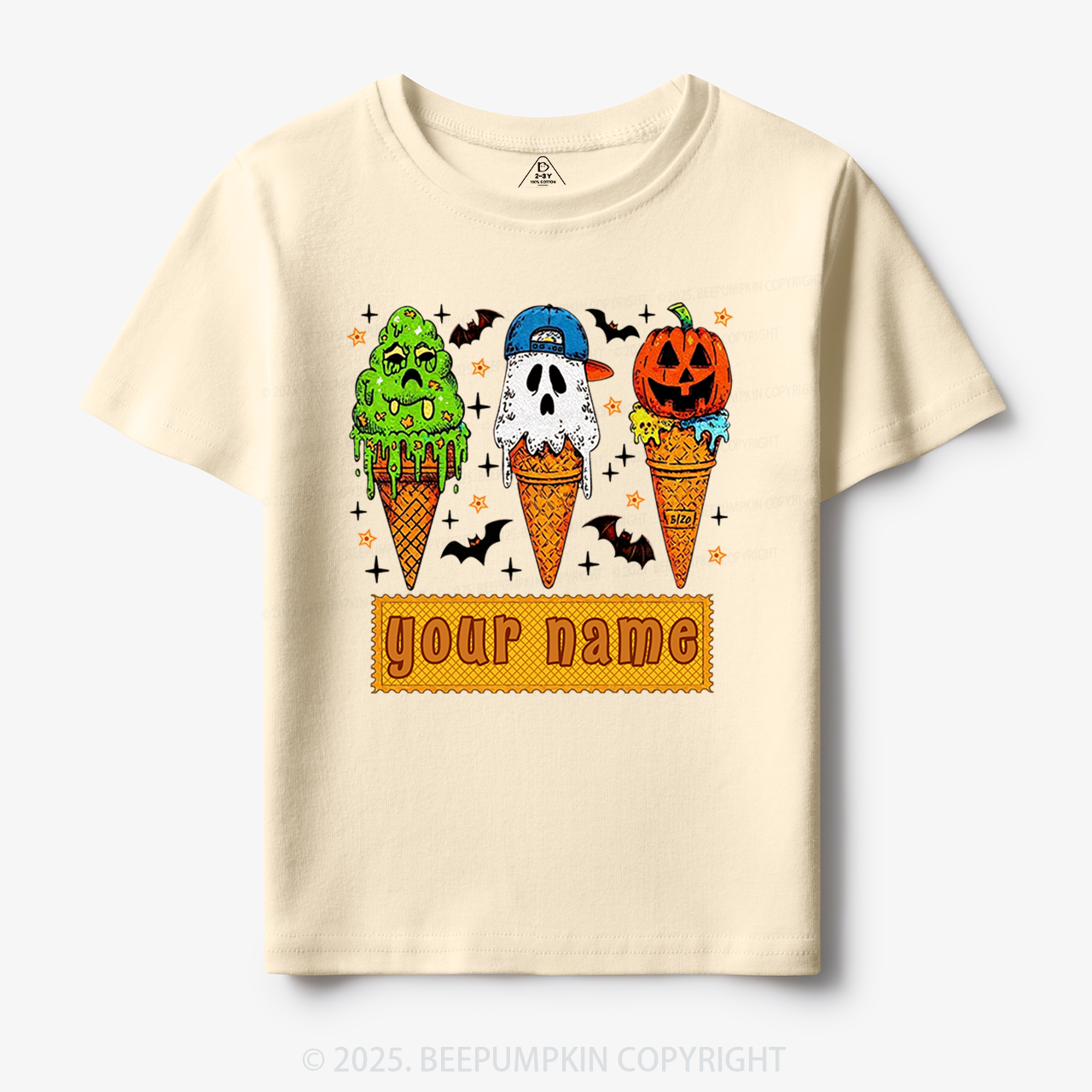 Personalized Name Halloween Spooky Scoops Toddler&Kid's Tees Beepumpkin