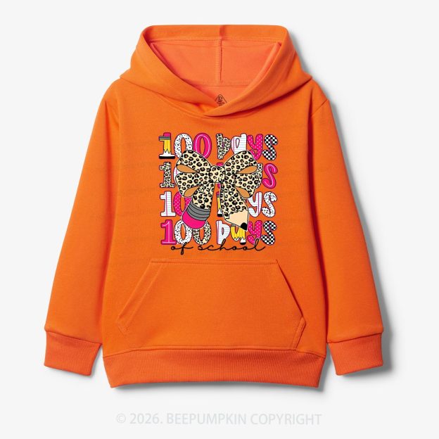 Leopard Love 100 Days Of  School Edition Toddler&Kid's Hoodies