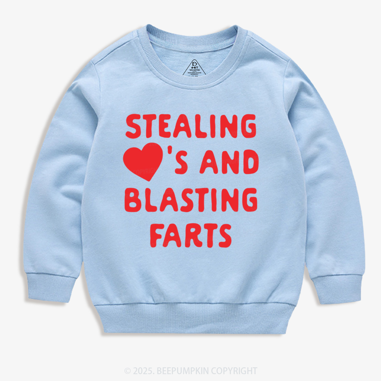 Stealing Hearts Blasting Farts Valentine's Day Kid's Sweatshirt