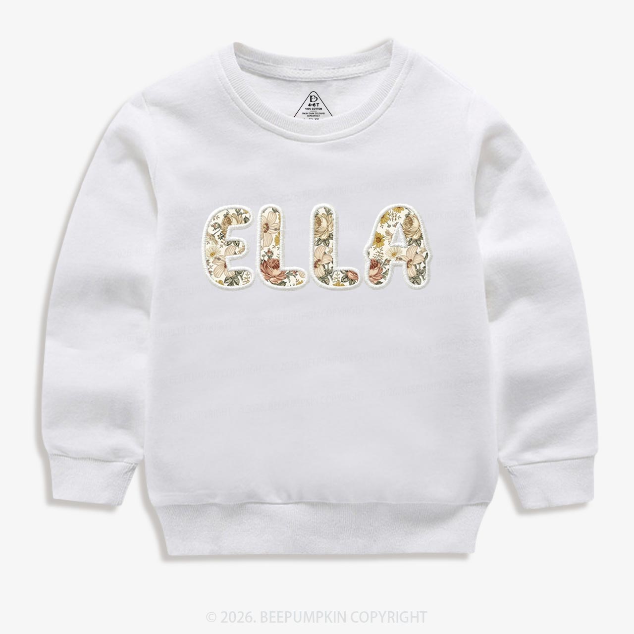 Personalized Applique Wildflower Print  Toddler&Kid's Sweatshirt