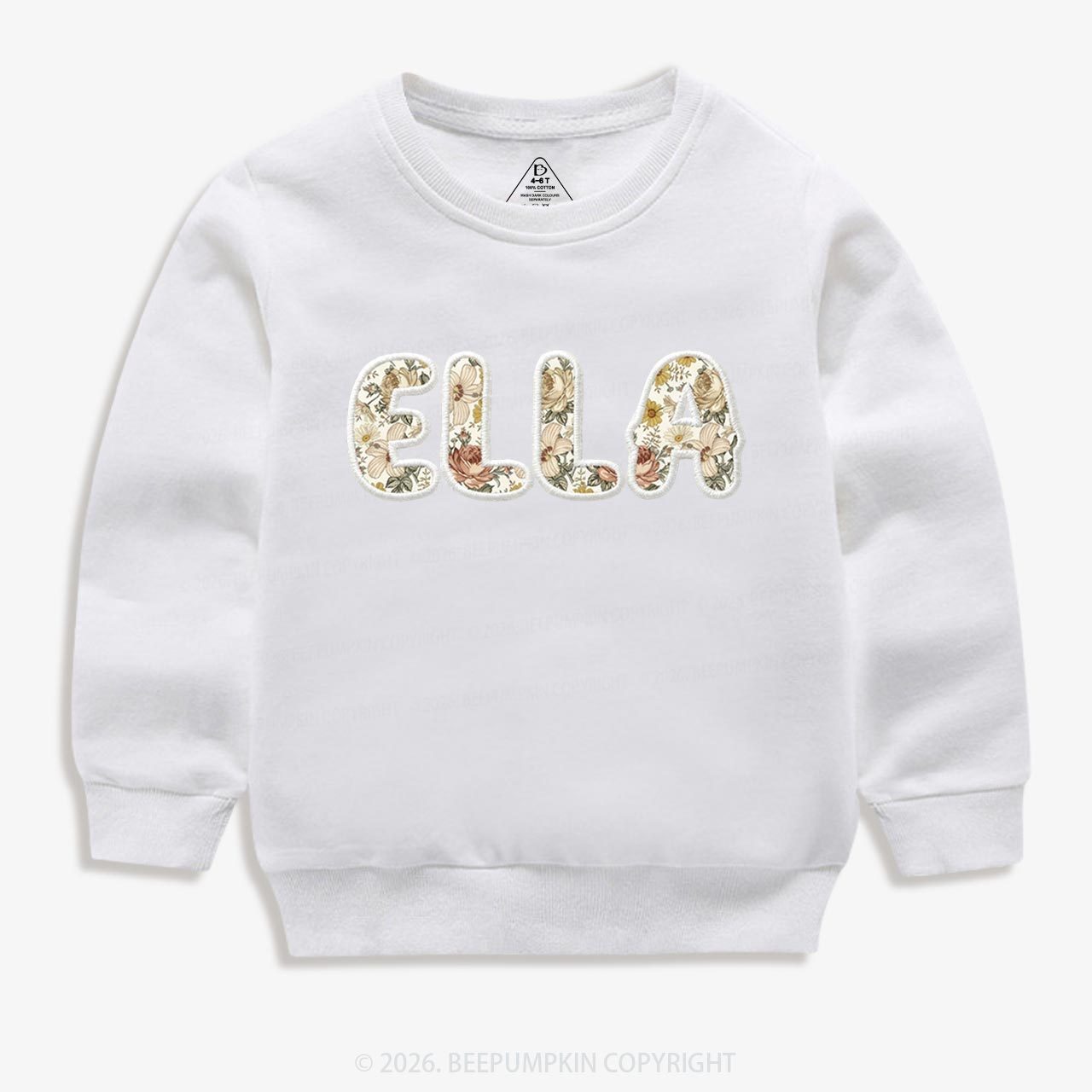 Personalized Applique Wildflower Print  Toddler&Kid's Sweatshirt