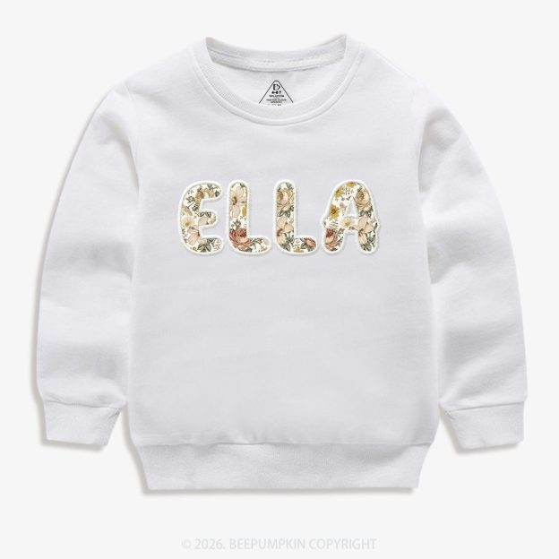 Personalized Applique Wildflower Print  Toddler&Kid's Sweatshirt