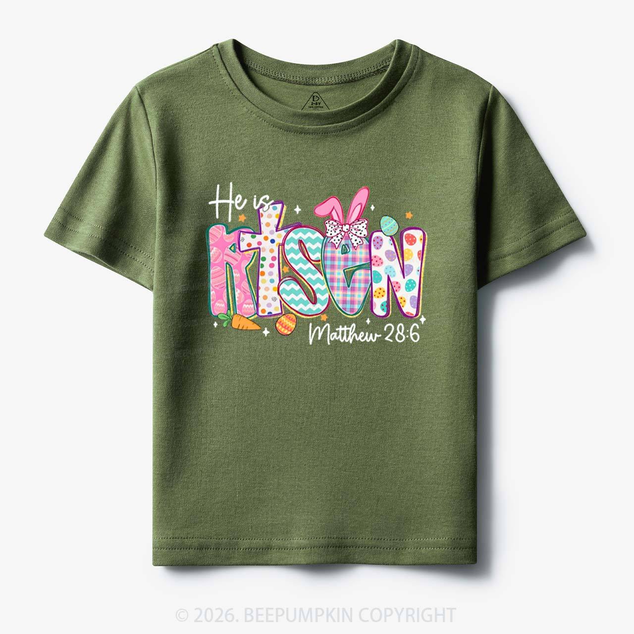 He Is Risen Christian Easter Toddler&Kid's Tees