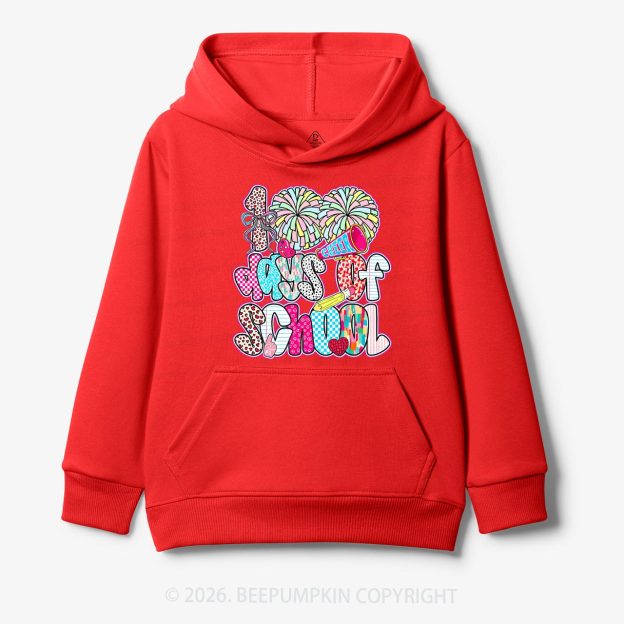 Cheer For 100 Days Pom Pom School Spirit Toddler&Kid's Hoodies