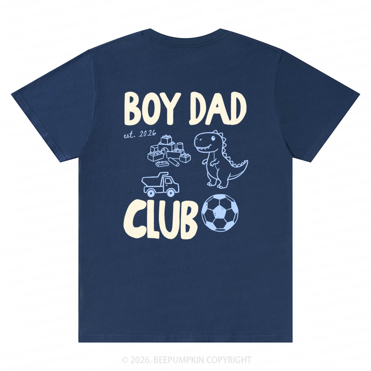 Personalized Boy Dad Club Fathers Day T-Shirts-Back Design