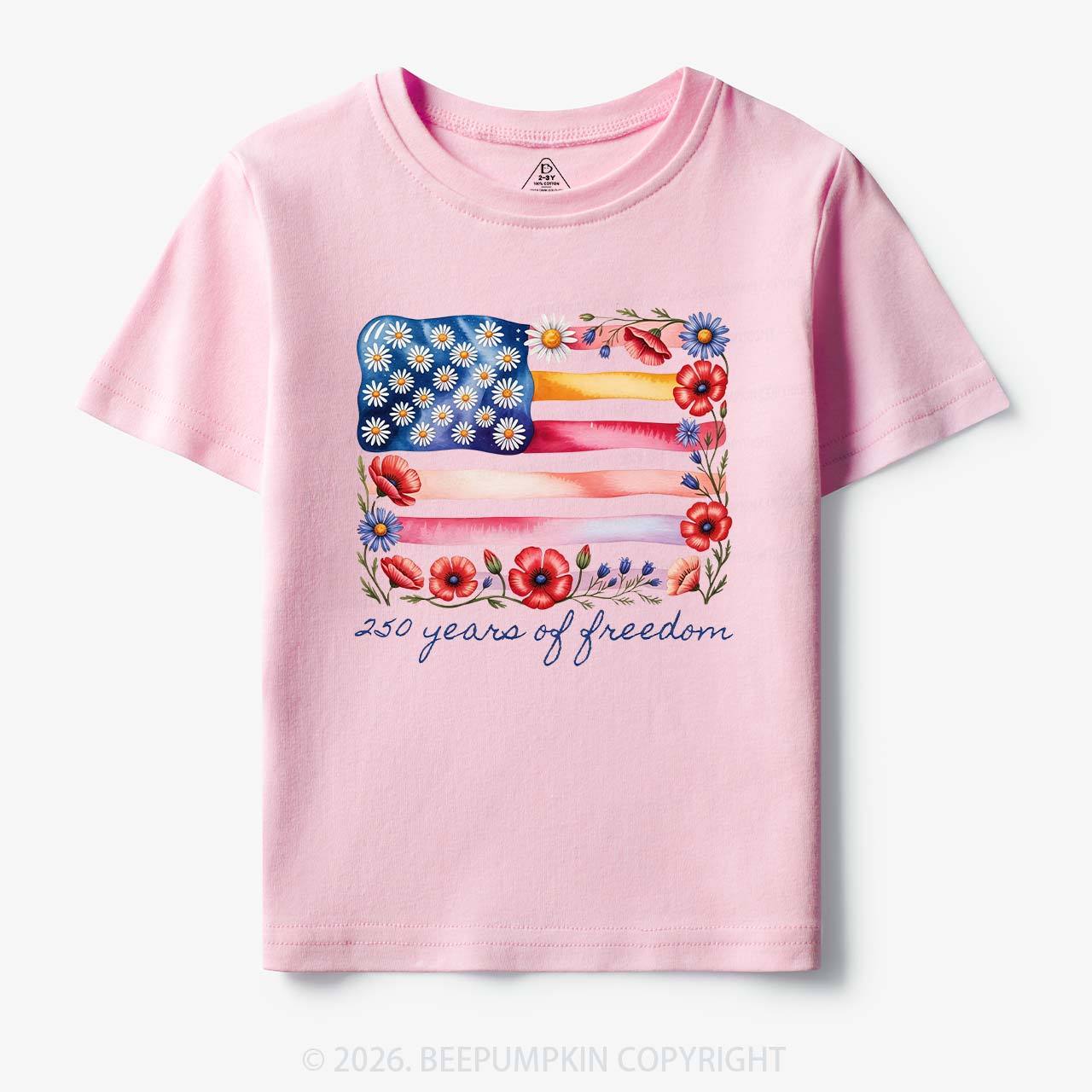 250 Years of Freedom Patriotic Toddler&Kid's Tees