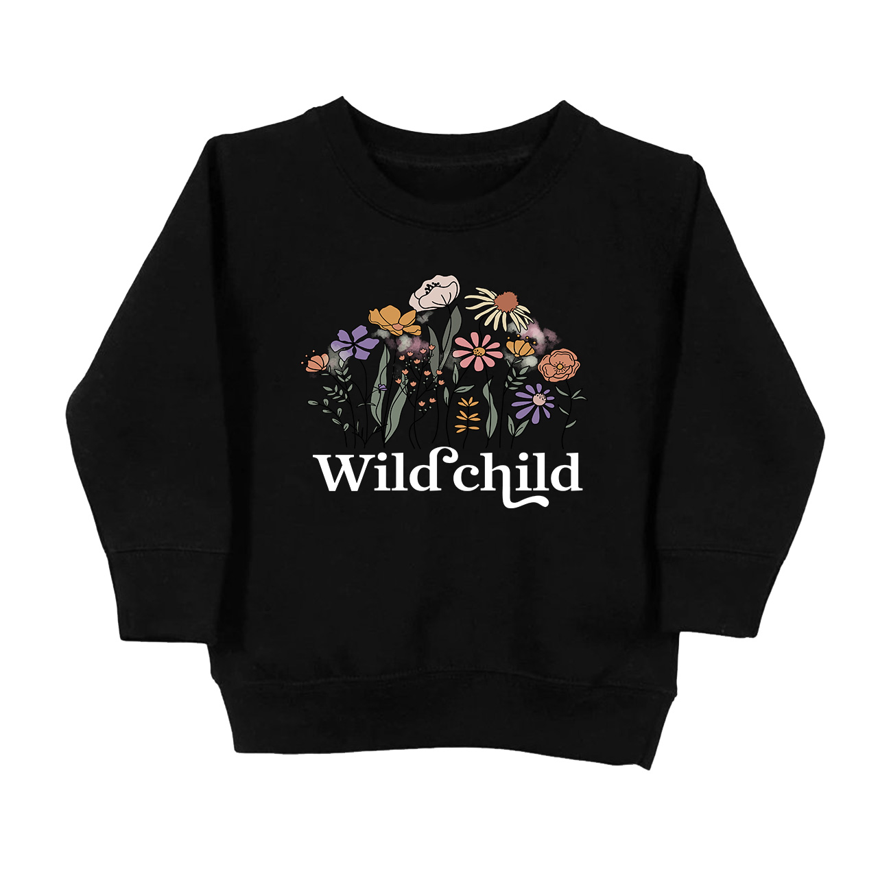 Wild Child Vintage Flowers Kids Sweatshirt