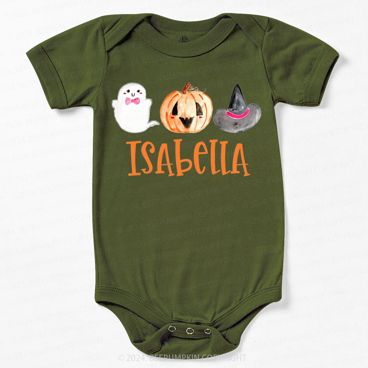 Personalized Halloween Ghost Pumpkin  Baby Bodysuits 