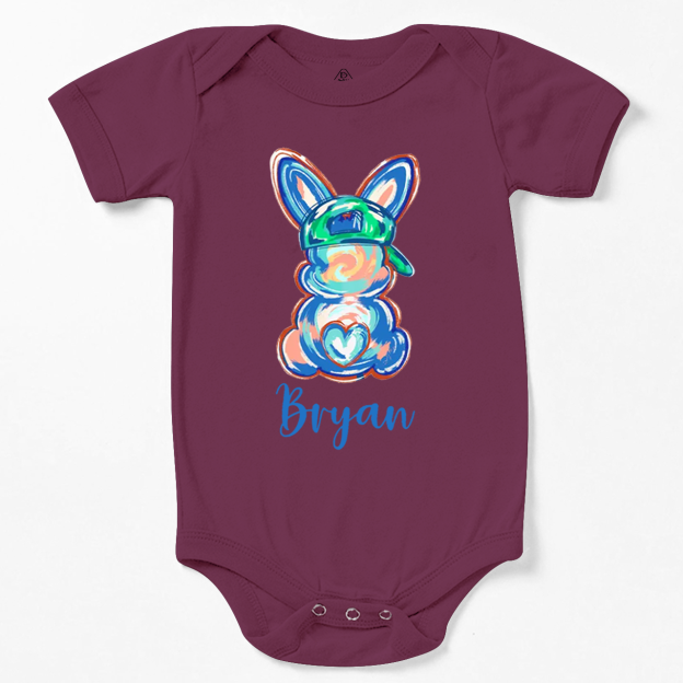 Personalized Boy Name Easter Bunny Bodysuit Beepumpkin