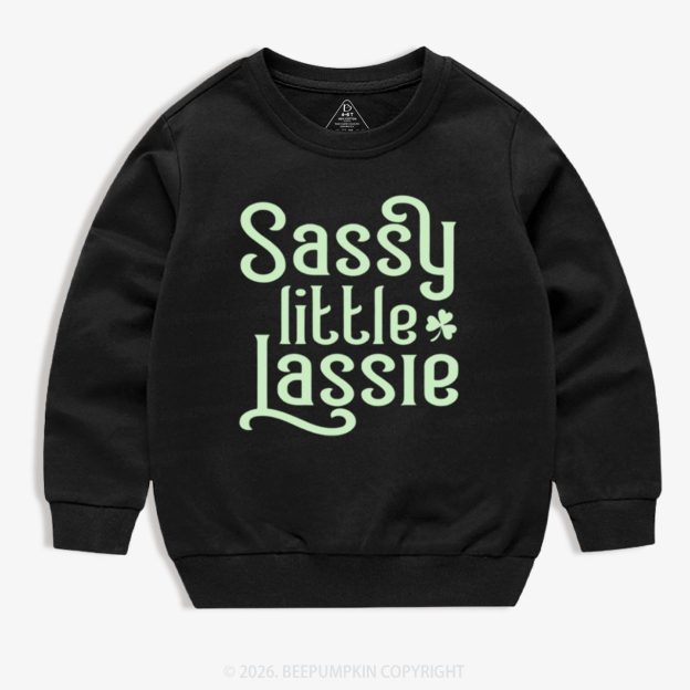 Sassy Little Lassie St. Patrick's Day Kid's Sweatshirt