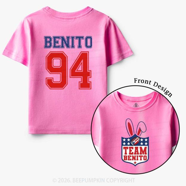 Personalized Vintage Benito Super Football Game Day Toddler&Kids Tees