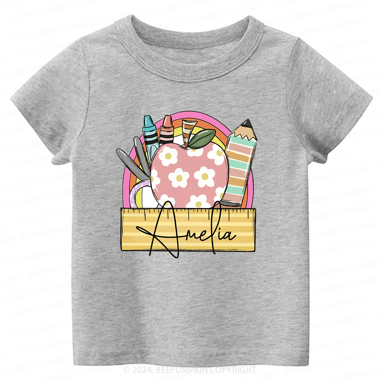 Personalized Apple Art Back To School T-shirt