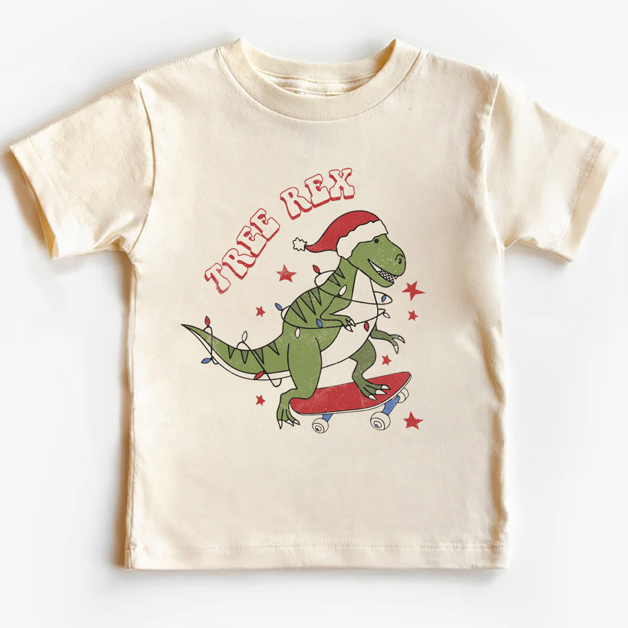 Tree Rex Retro Kids Christmas Shirts