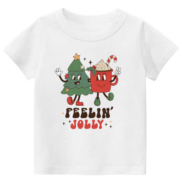 Feelin Jolly Christmas Natural Tees For Kids Beepumpkin