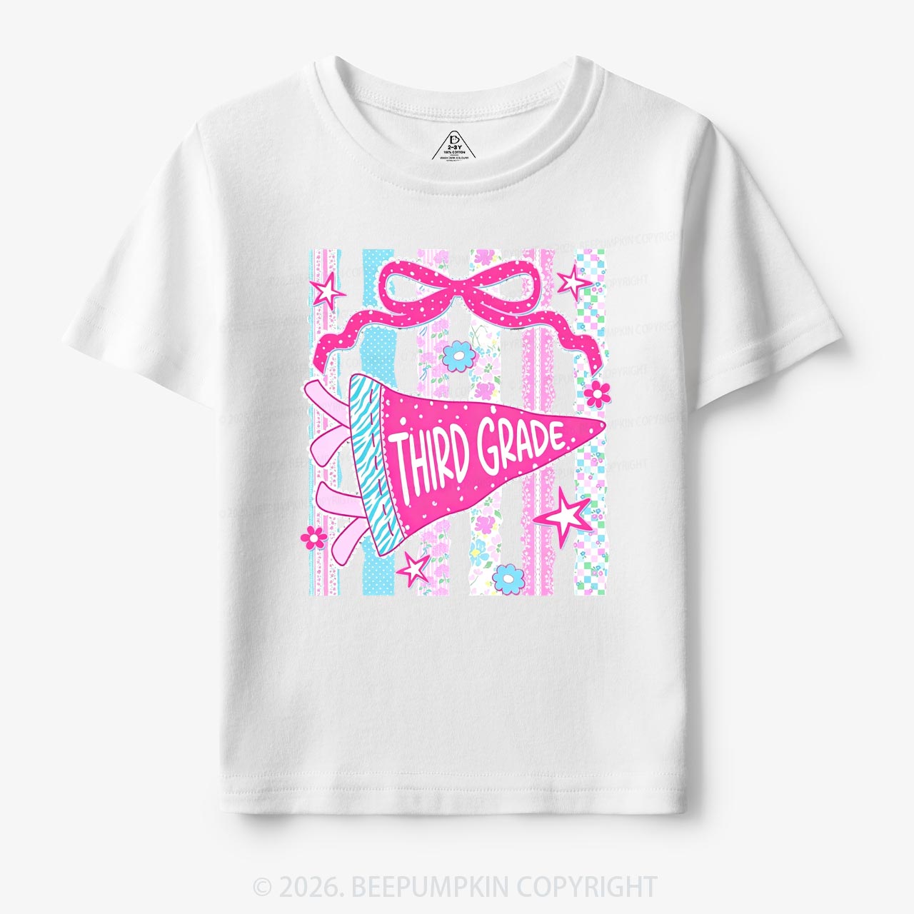 Retro Striped Floral Pennant Flag Back To School Toddler&Kid's Tees