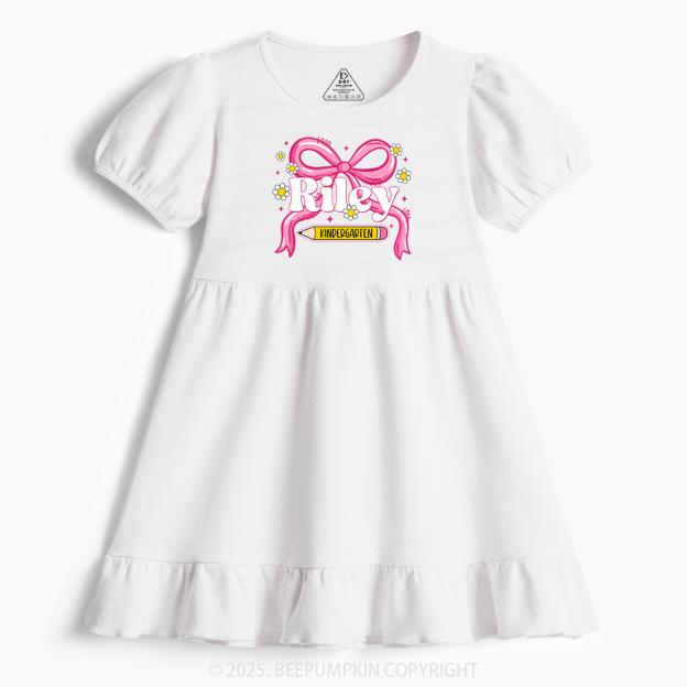 Personalized First Grade Girly Toddler&Kid's Ruffle Dress Beepumpkin 
