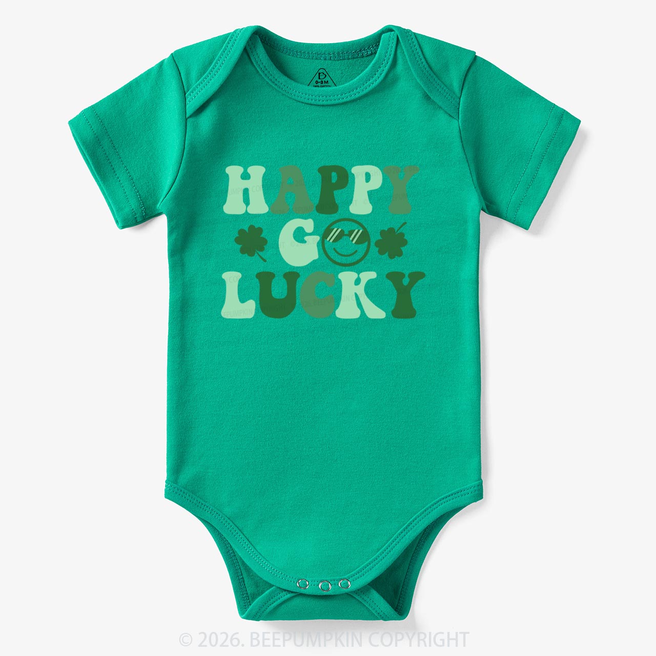 Leaf Happy Go Lucky St.Patricks Day Bodysuit For Baby