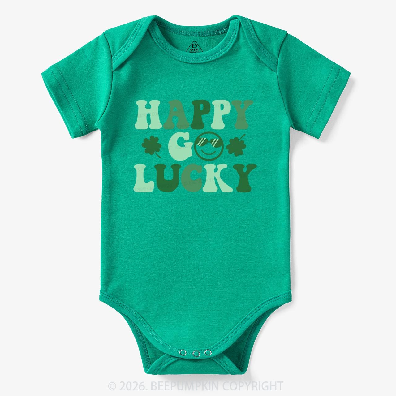 Leaf Happy Go Lucky St.Patricks Day Bodysuit For Baby