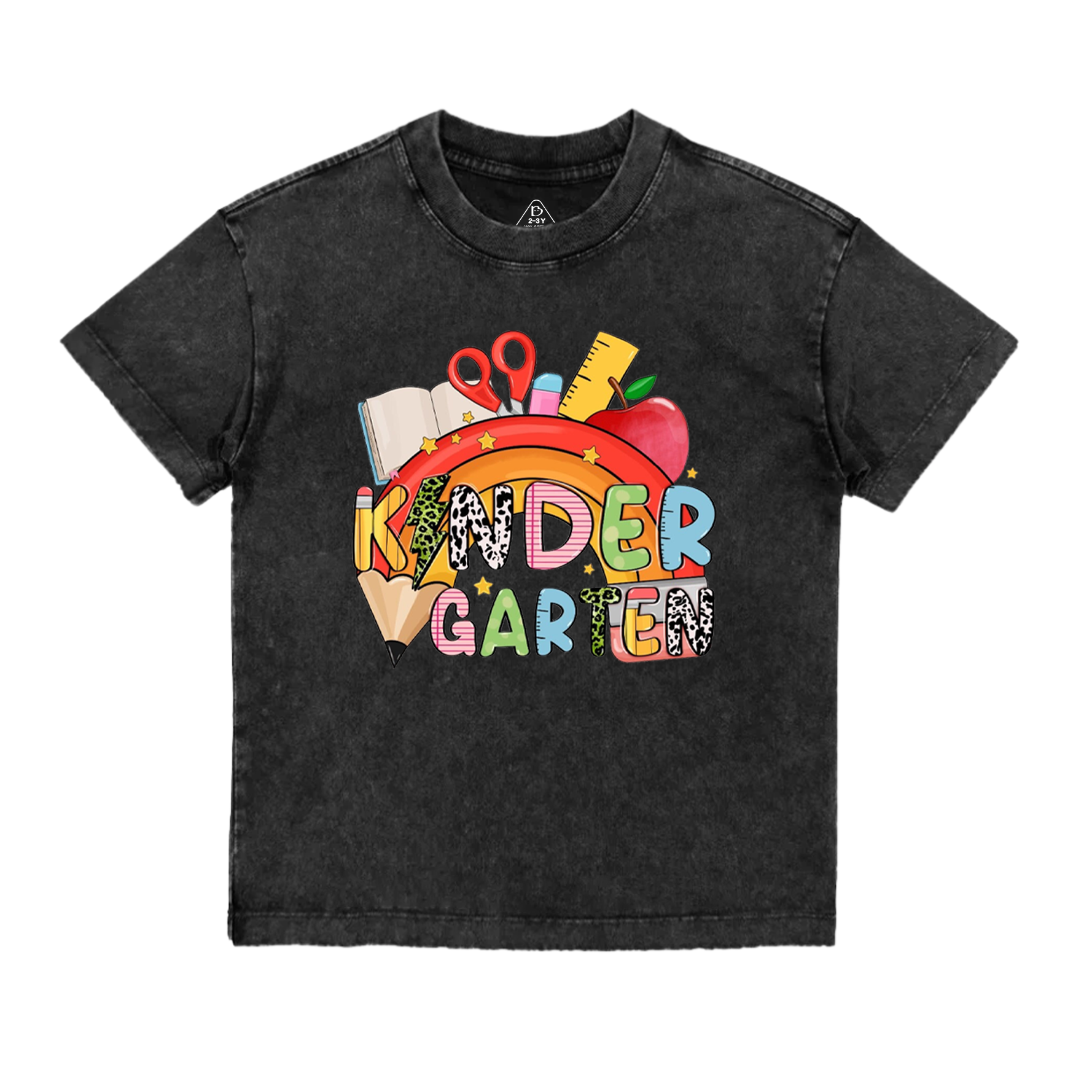 Personalized Rainbow Pencils Toddler&Kids Washed Tees