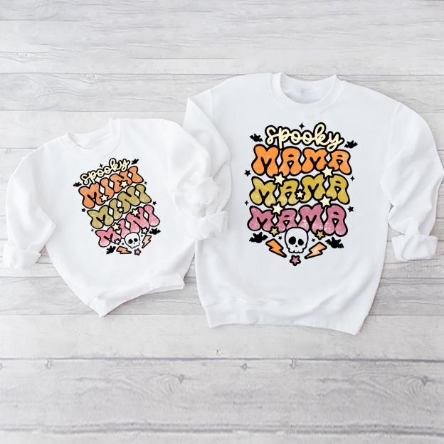 Spooky Mama And Mini Mom&Me Matching Swetshirt