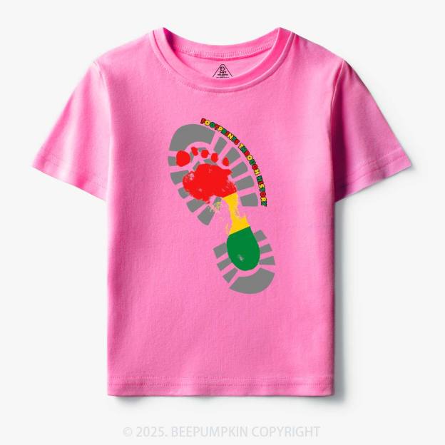 Black History Month Footprint Toddler&Kid's Tees Beepumpkin