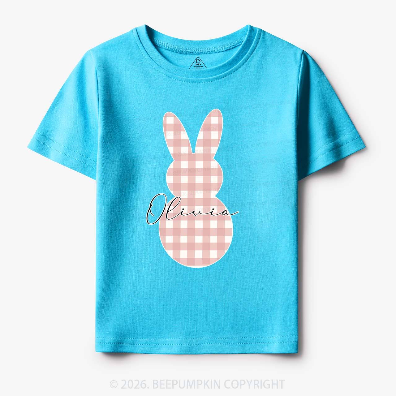 Personalised Easter Petit Gingham Bunny Toddler&Kid's Tees