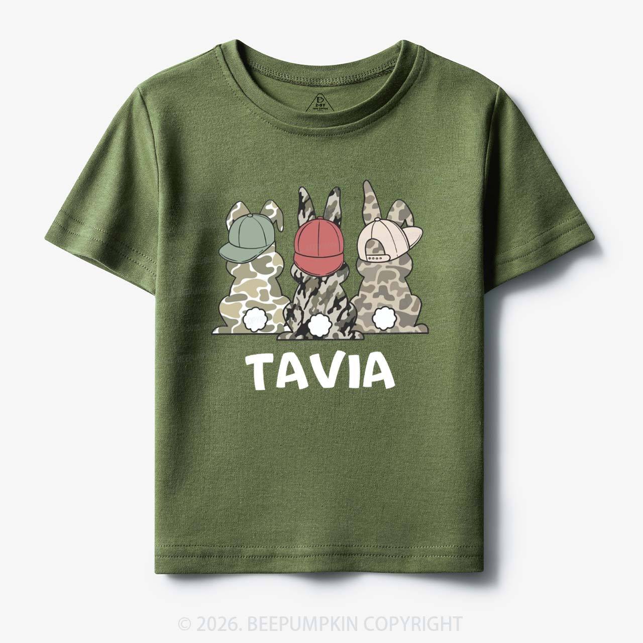 Personalized Camo Easter Bunny Toddler&Kid's Tees
